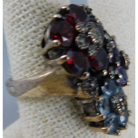 7/788 Sterling Silver Ring Multi Gemstones Size 7.5 - Picture 2 of 4